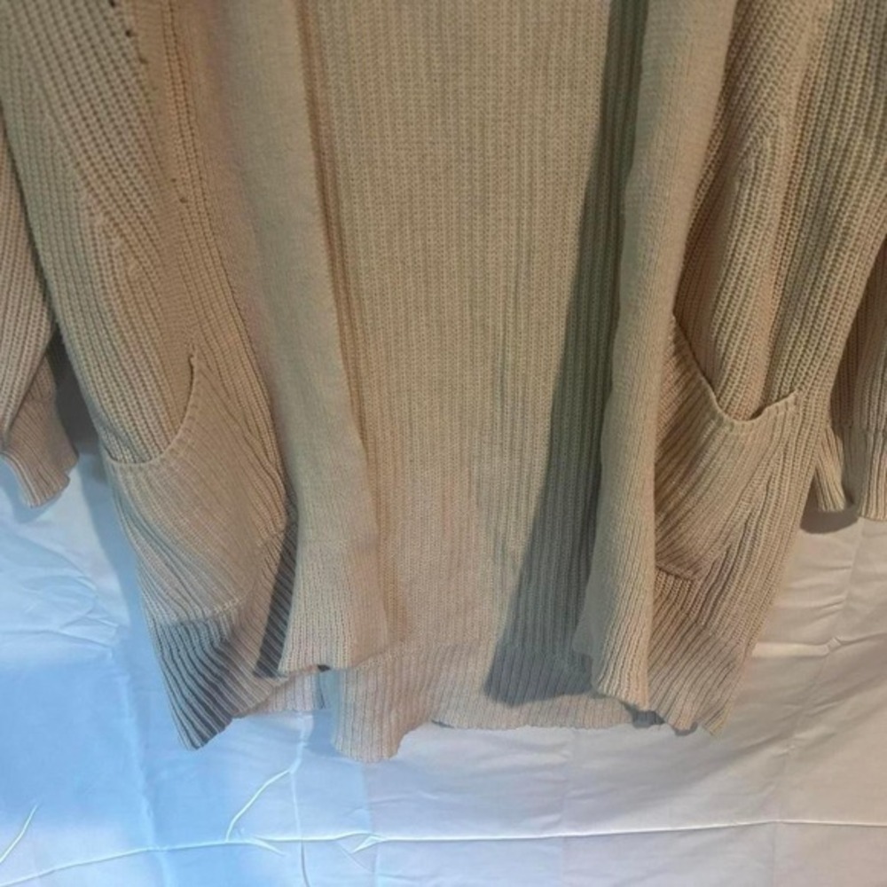 Universal Thread Cream Beige Knit Open Front Cardigan Sweater XS Pockets - Picture 3 of 4